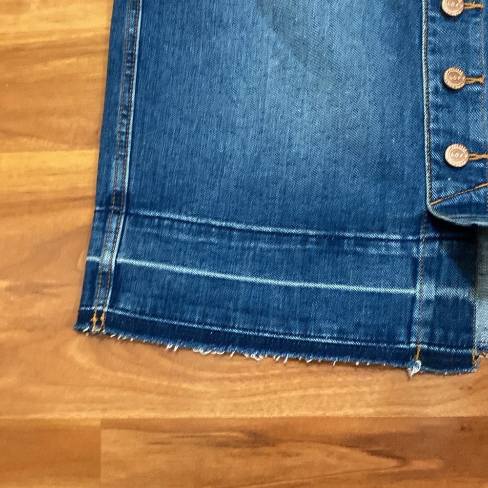 LOFT Button Front Denim Skirt - Picture 5 of 12